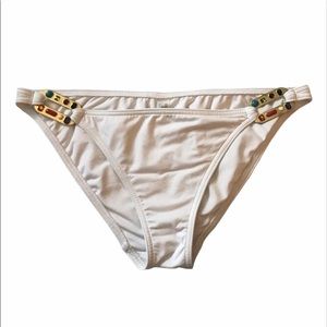 Victoria Secret White jeweled bikini bottoms large